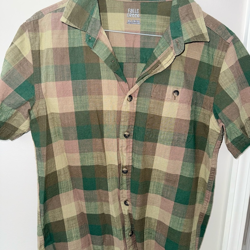Falls Creek Boy’s Multicolor Plaid Button-Down Shirt